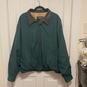 Vintage Eddie Bauer Bomber Jacket with Leather Collar